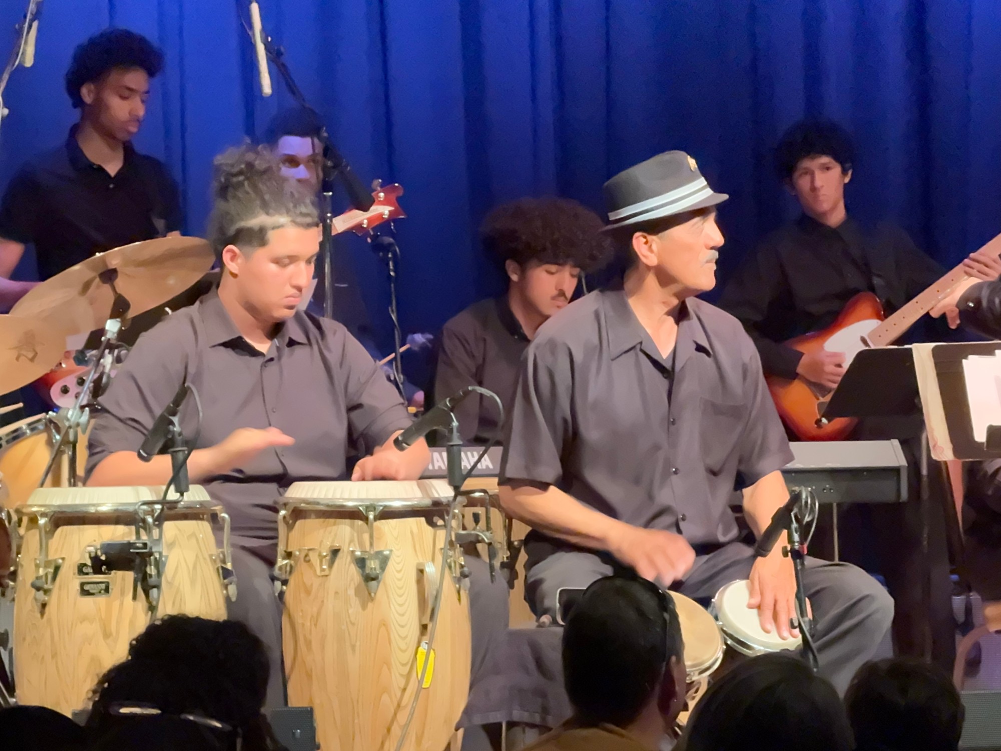 Percussion section on stage